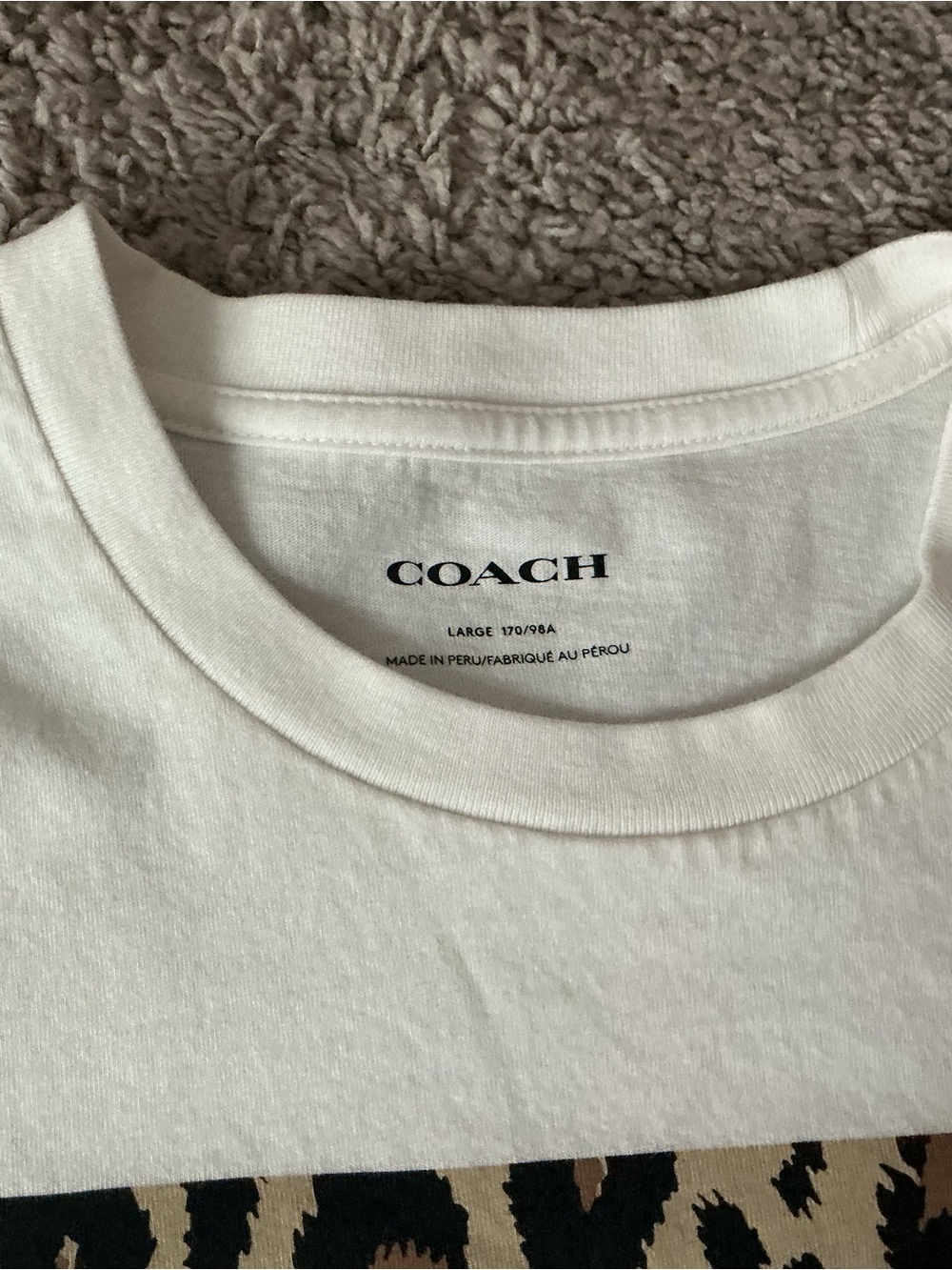 COACH White Graphic Leopard Logo Tee - Picture 3 of 4